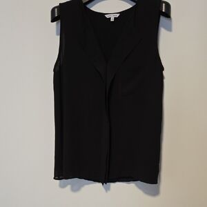 Naked Zebra Black Sleeveless Draped V-Neck Camisole Top